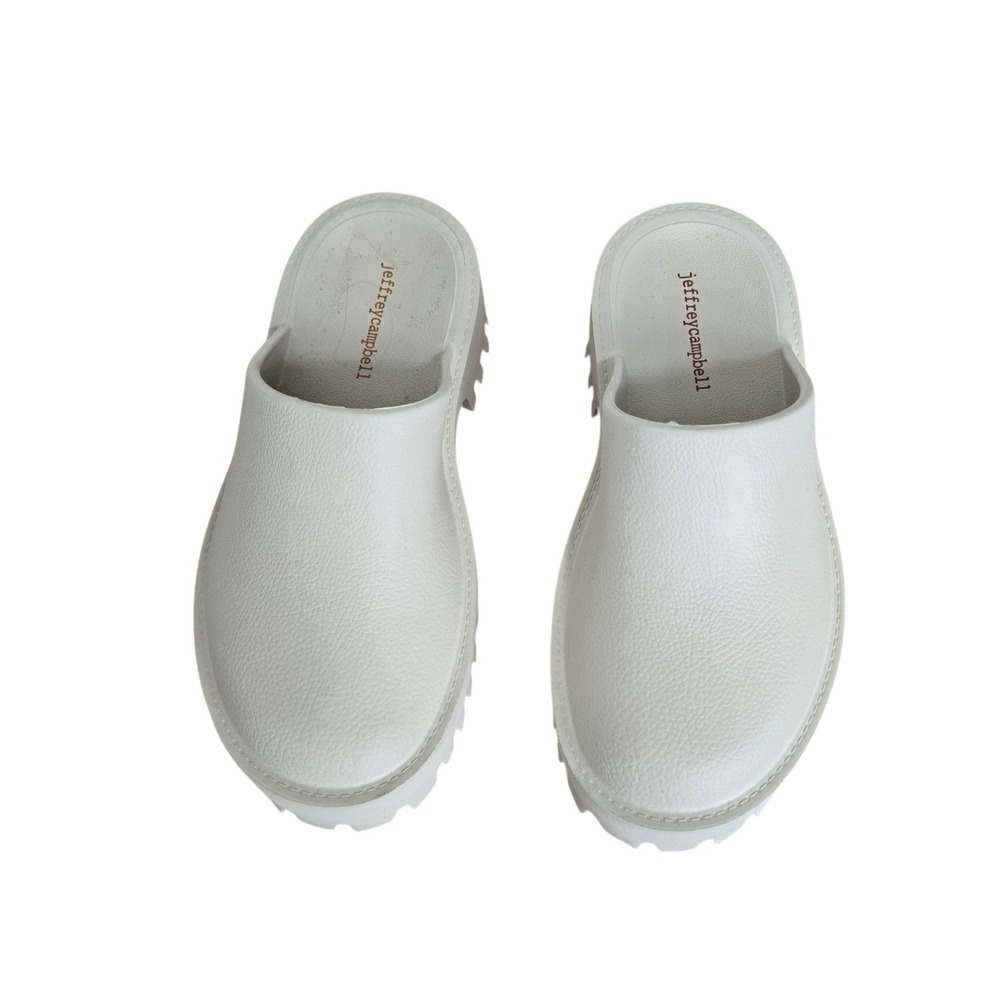 Jeffrey Campbell Bubblegum Platform Clogs Cream Off White Lug Sole Mules Size 7 - Picture 3 of 6